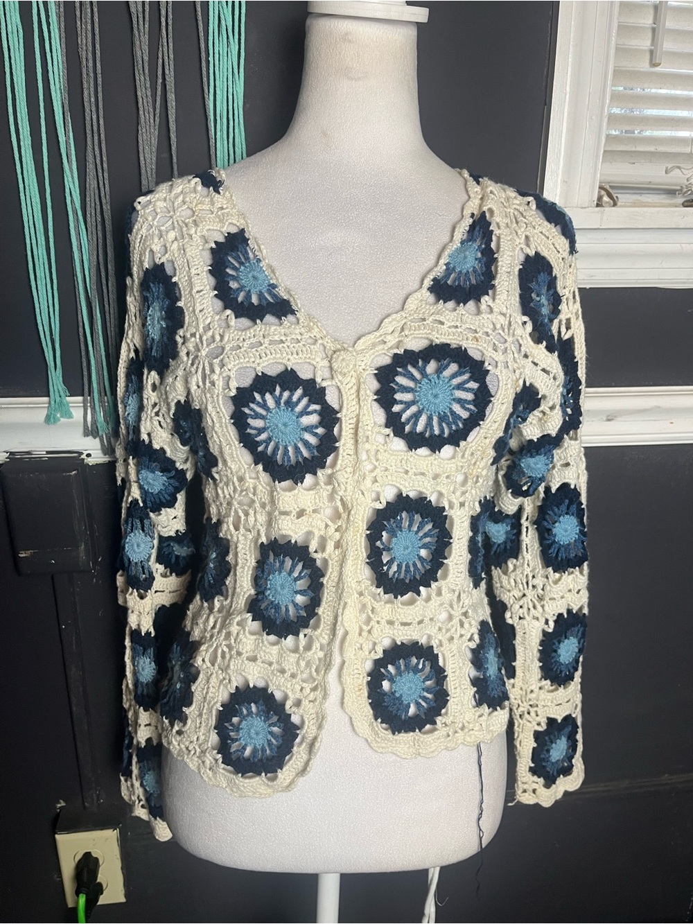Girls Size 16 XL Crochet Cardigan
